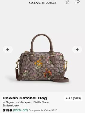 Coach Medium Rowan - Floral Signature Jacquard